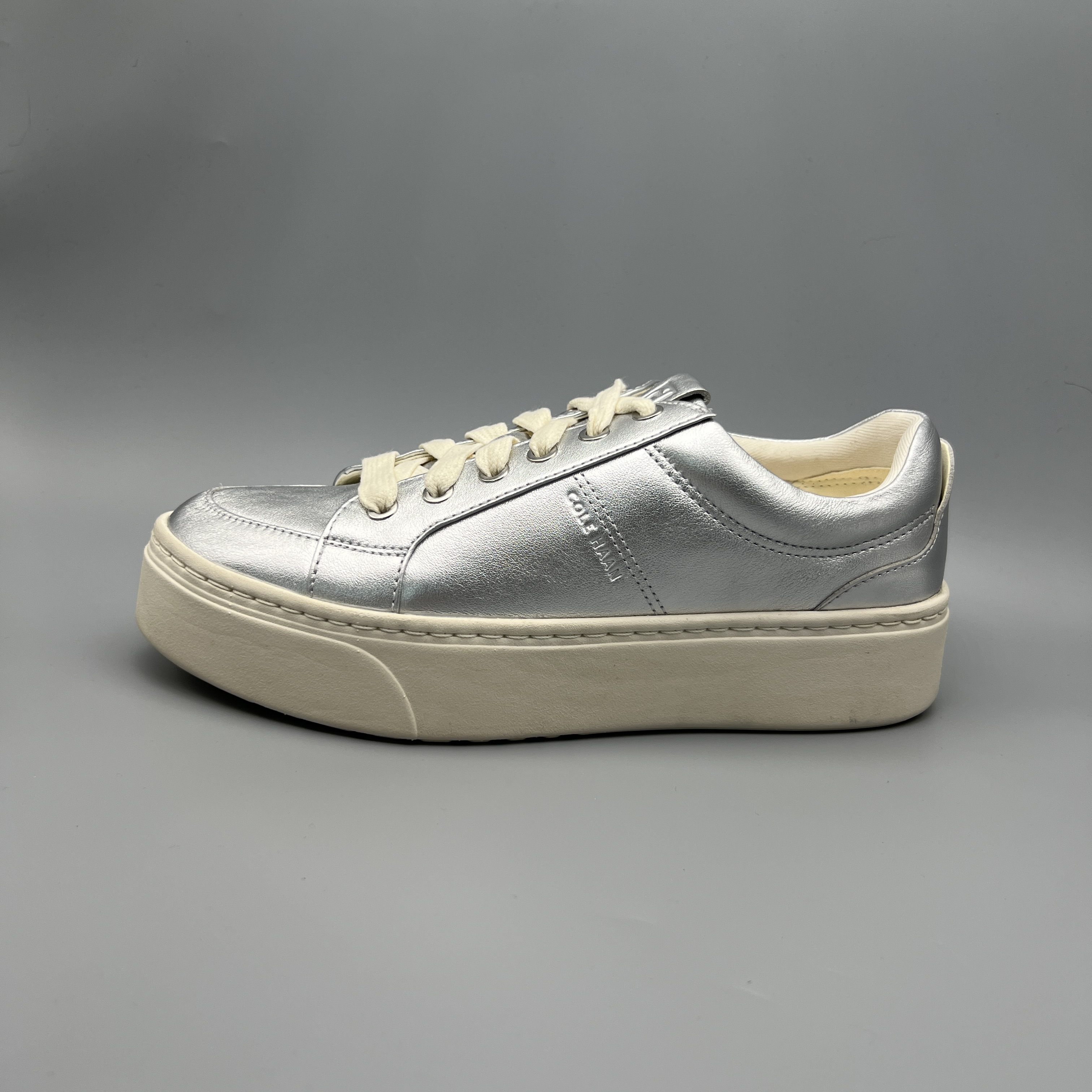 colehaan/歌涵 co077 银色厚底系带潮鞋 潮流百搭