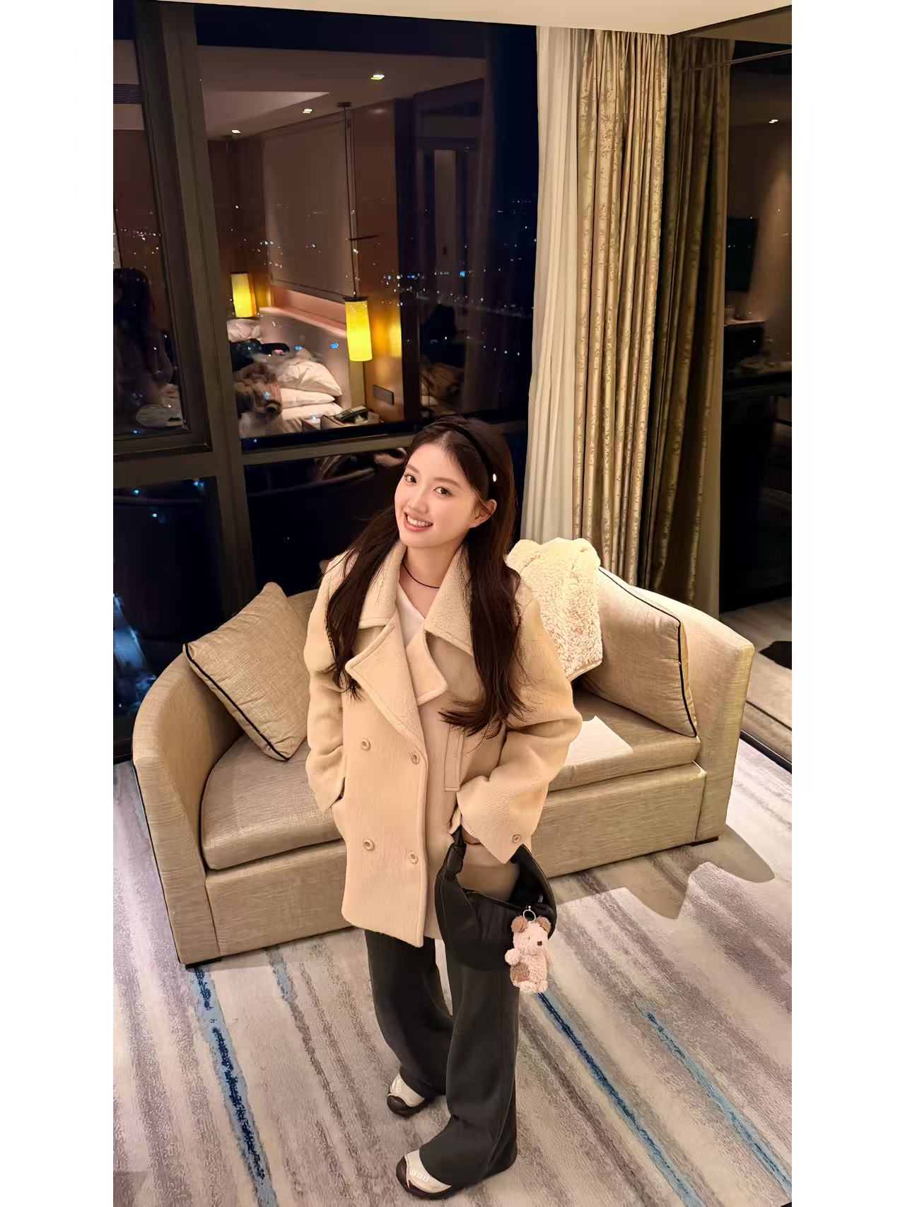 JIREH 以乐 “柏林香气” 羊毛羊驼毛混纺一手长外套