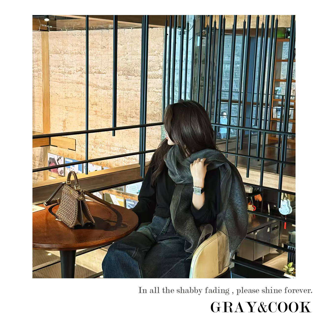 GRAY&COOK【宠粉纱巾】薄款双层真丝混纺围巾简约长款纱巾GC251010