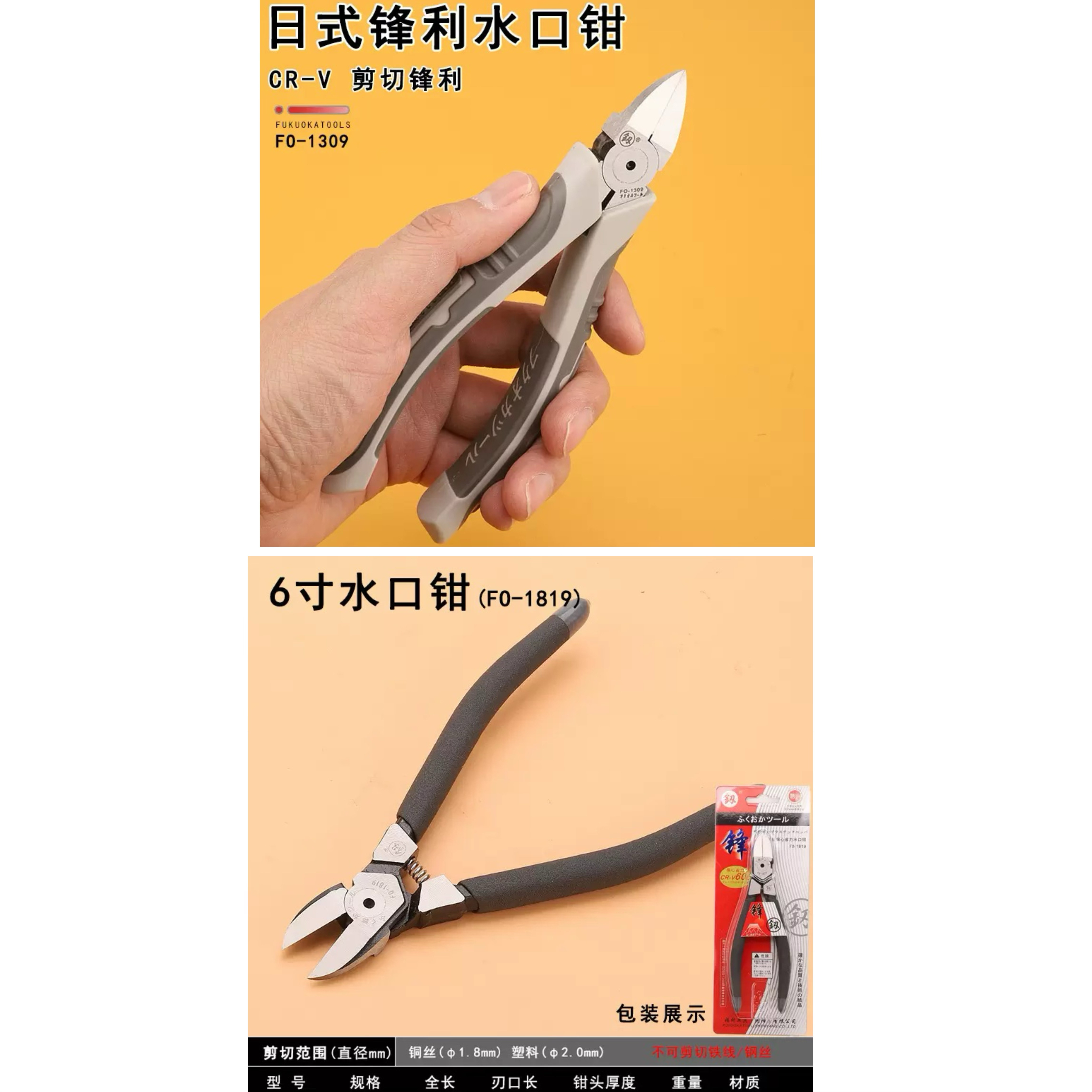 L【阿梅子推荐】口钳6寸偏心斜口钳模型玩具剪线水嘴钳子