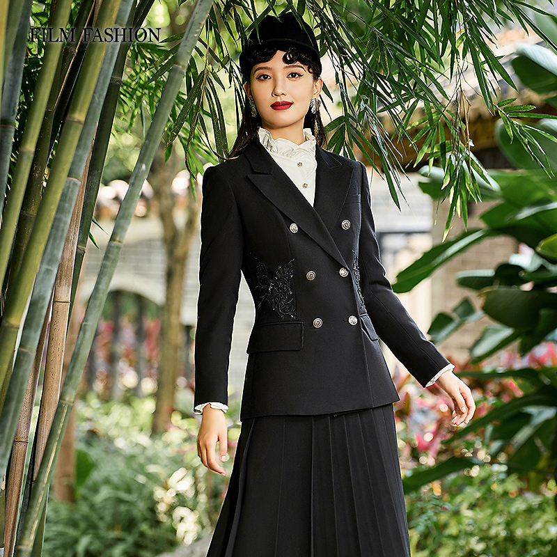 【九月专属】一电影一时装气质百搭中长西装外套 FEBG141575