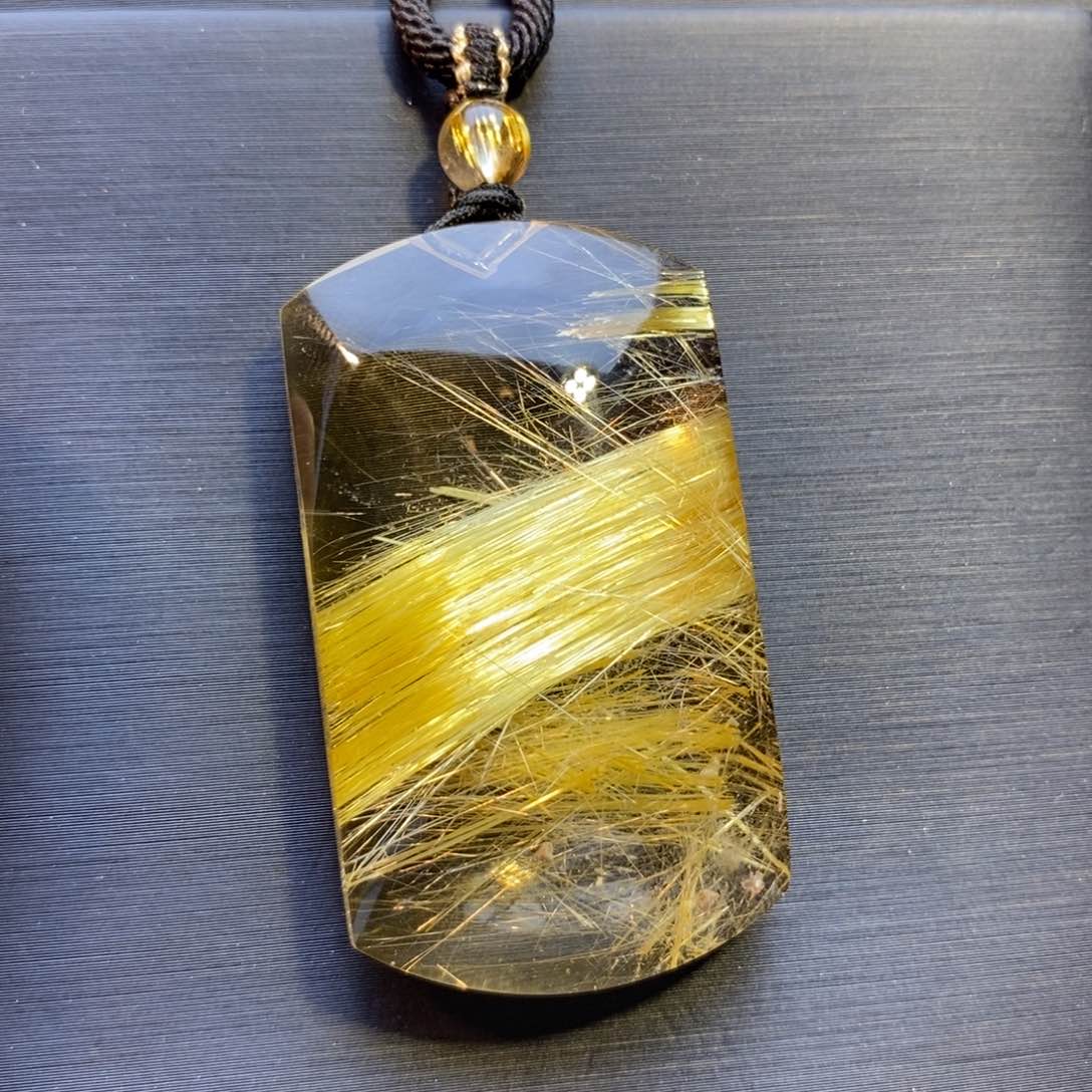 水晶颈饰未镶嵌天然水晶发晶无事牌