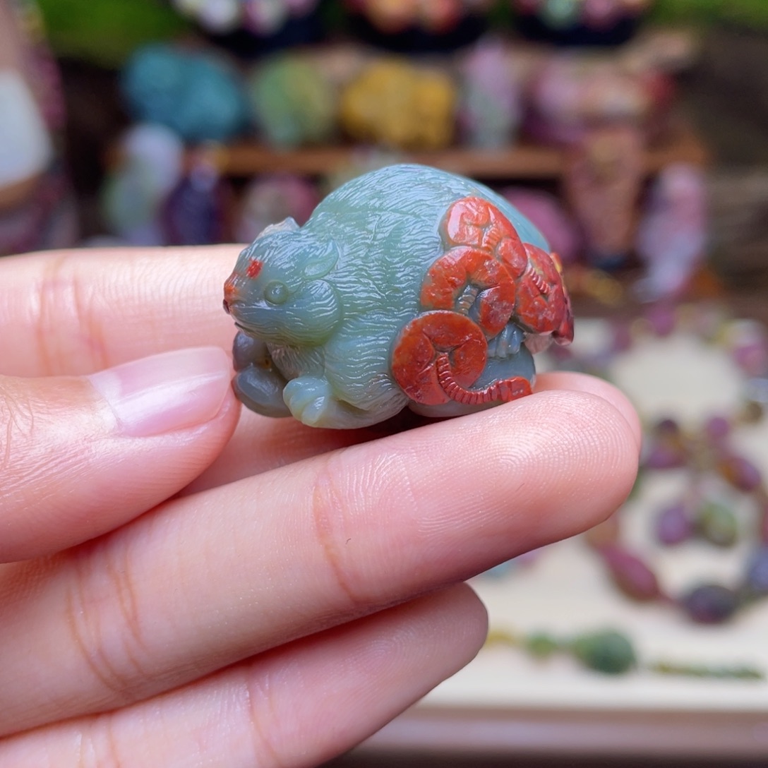 玛瑙/玉髓珠宝半成品未镶嵌喜****?盐源玛瑙鼠