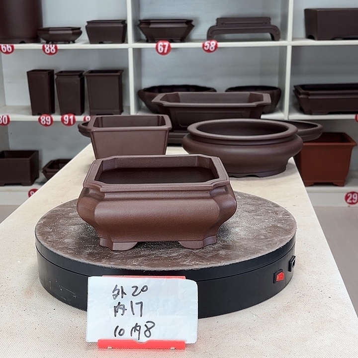 牛***牛紫砂花盆切角小四方