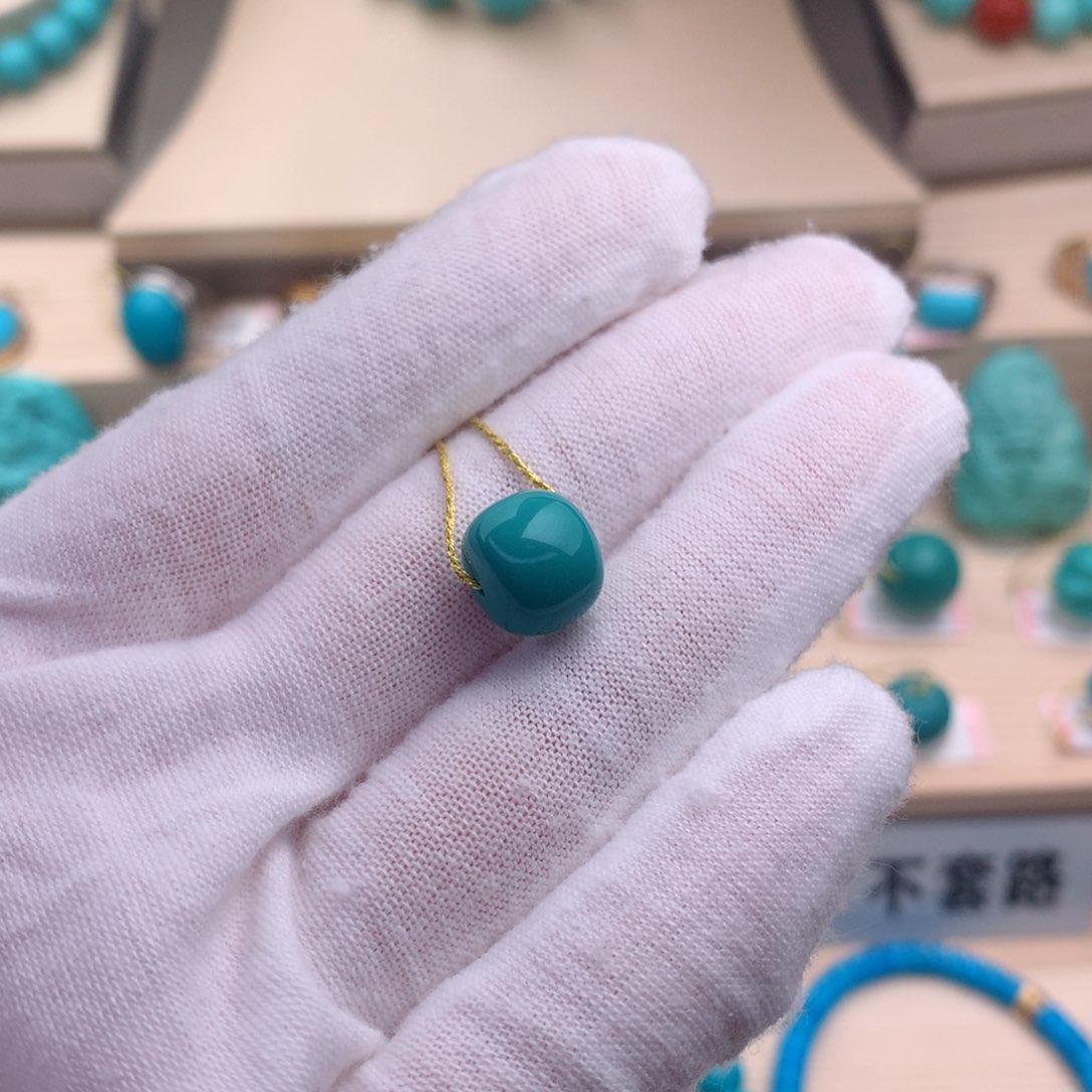 绿松石珠宝奇石未镶嵌10.8mm