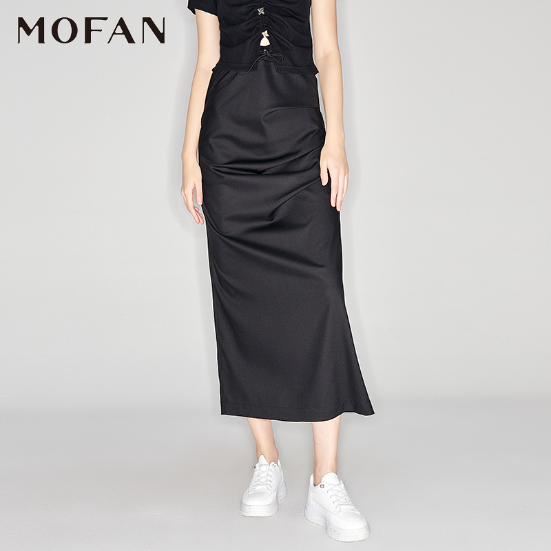【羊羊粉丝专享】MOFAN摩凡夏新款黑色半身裙MAB364367