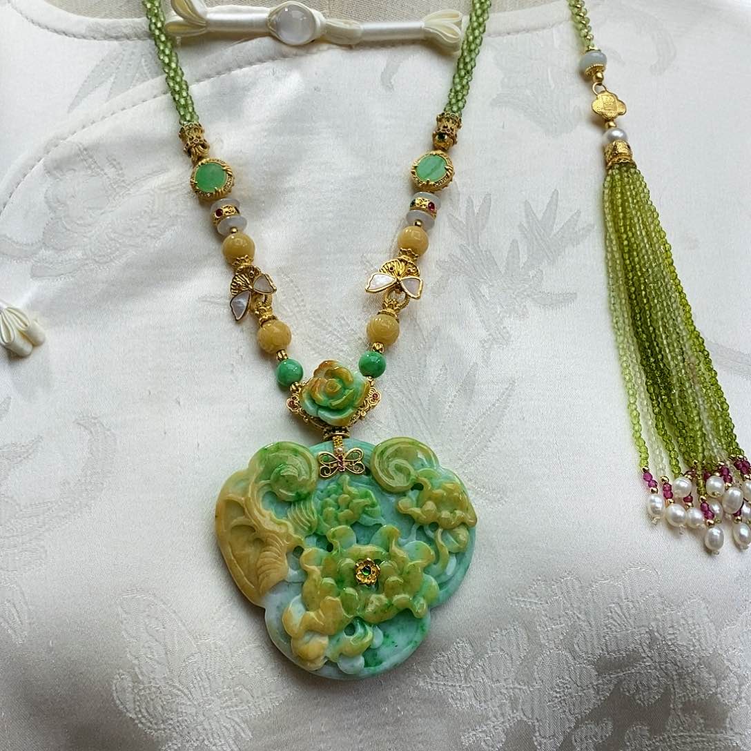 翡翠颈饰未镶嵌天然