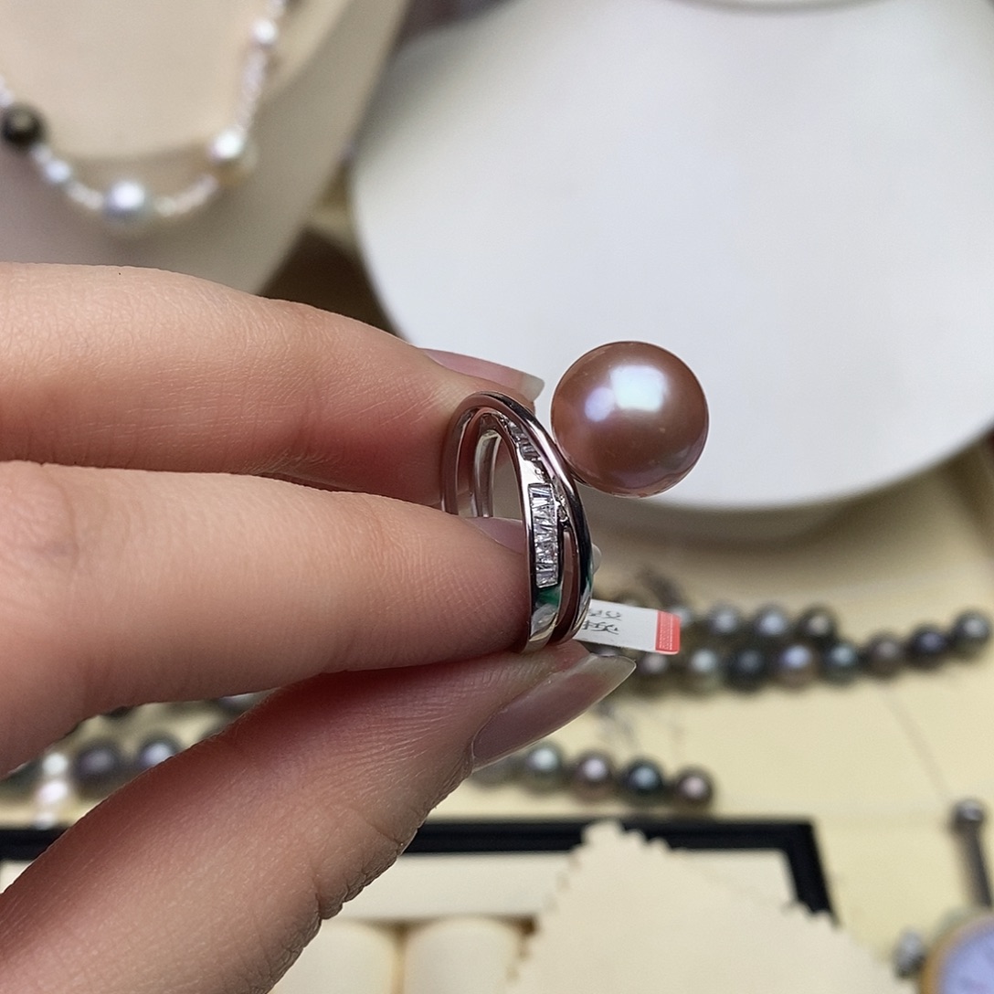 淡水珍珠戒指银S925镶嵌