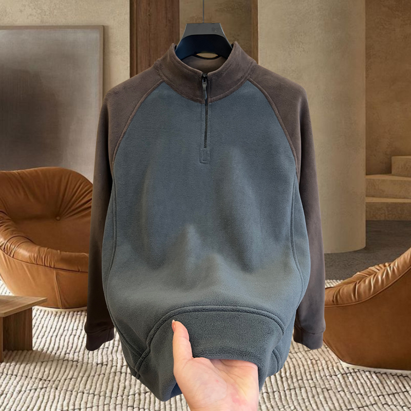 【重磅加厚+奥粒绒】半高领秋冬季立领休闲潮流长袖户外宽松卫衣