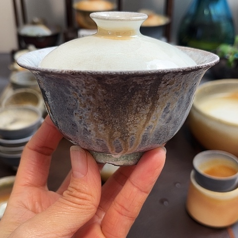 盖碗景德柴烧茶具-纯手工茶具