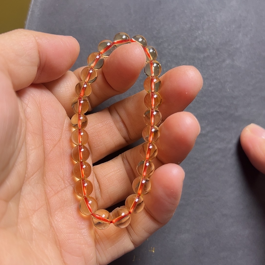 黄晶手串未镶嵌水晶