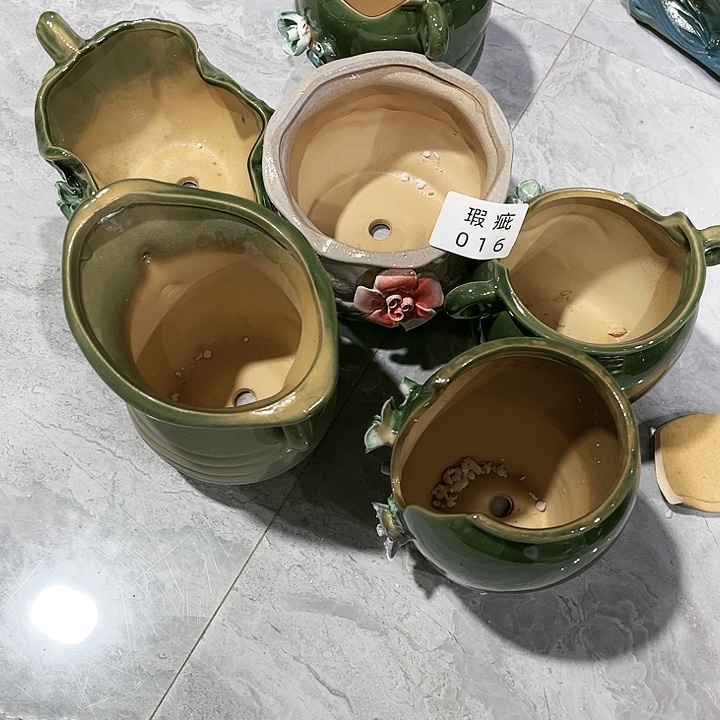 瓷片花盆多肉植物艺术品