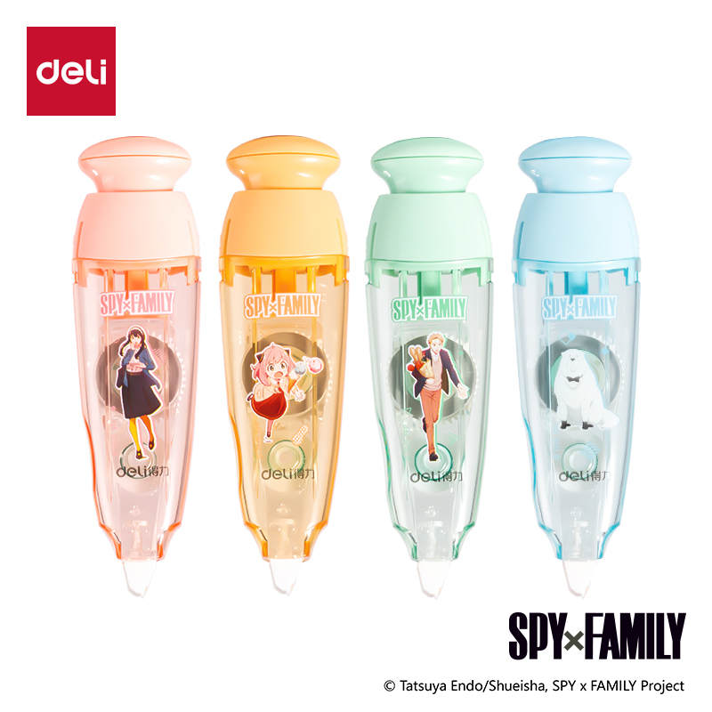 得力VR5-6A间谍过家家按动改正修正带6米可换芯学生高颜值改字带