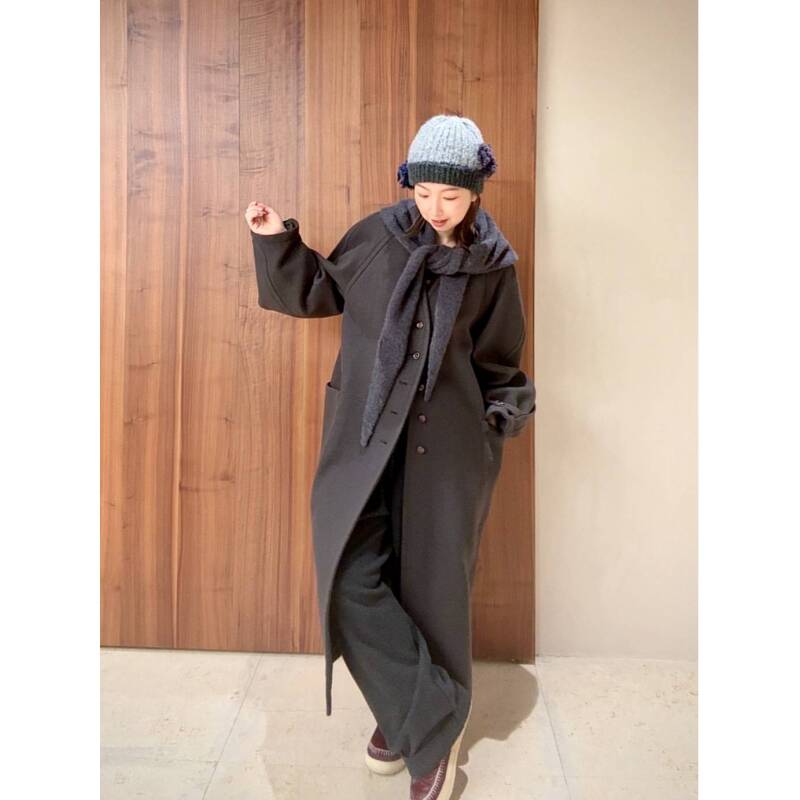 fafamoon 苏菲大围巾宽压线长大衣