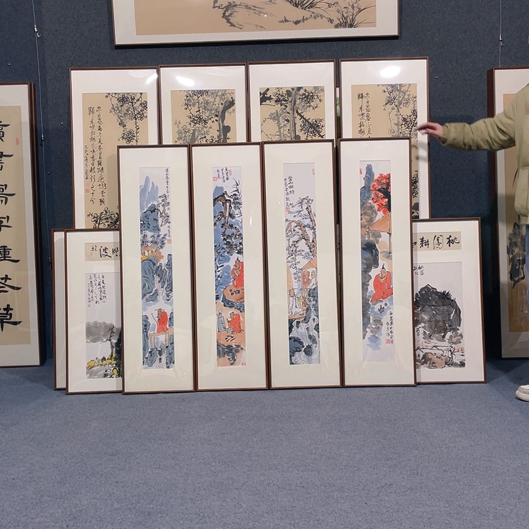 国画手绘作品带框