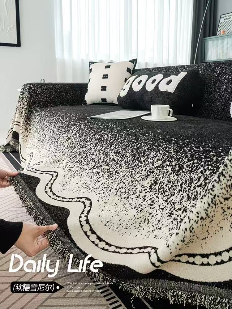 【星河】新款加厚防猫抓万能通用型沙发巾一片式全盖雪尼尔