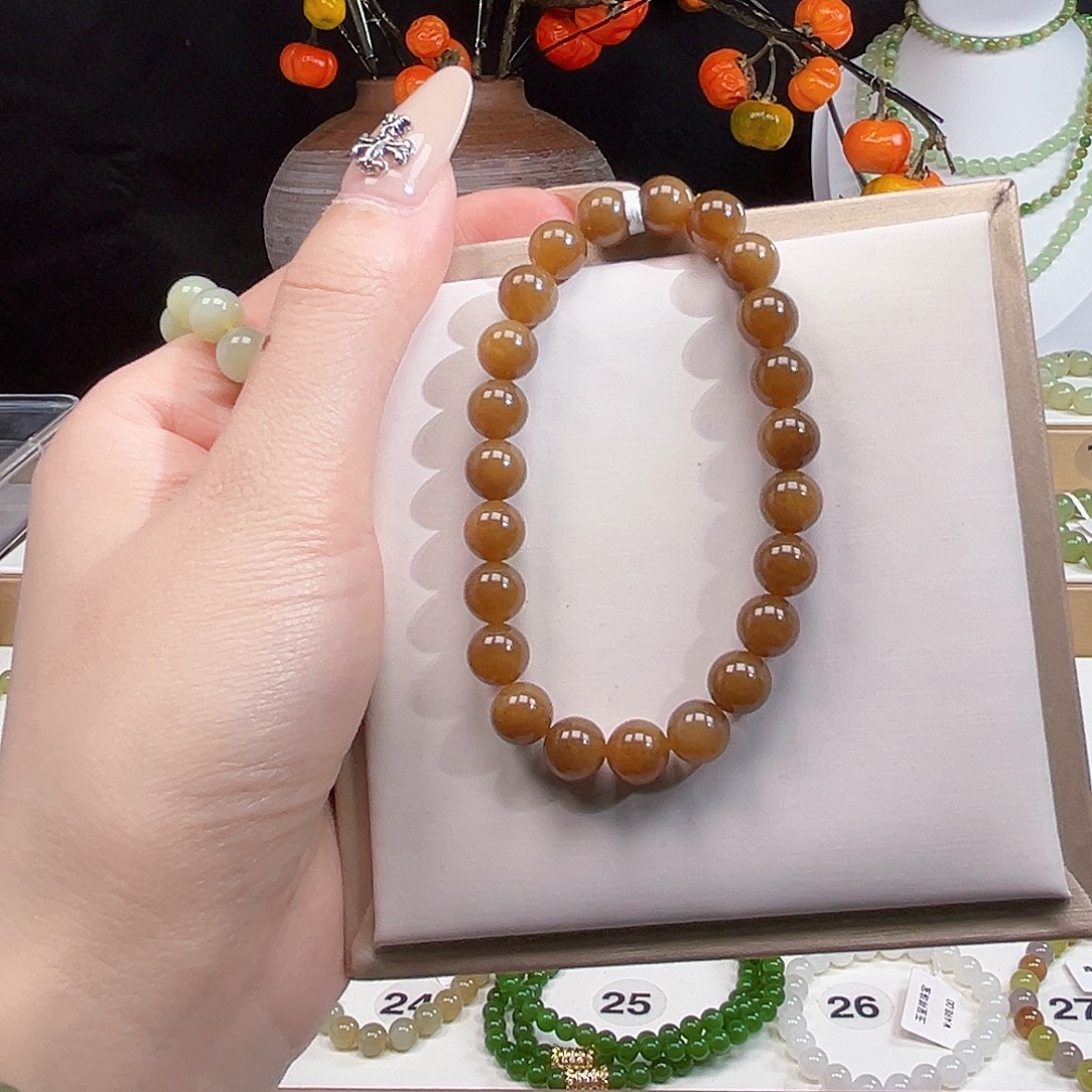 毛***-和田玉未镶嵌手串