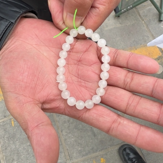 和田玉手链未镶嵌活*锋特细高冰特冰卡8没包容