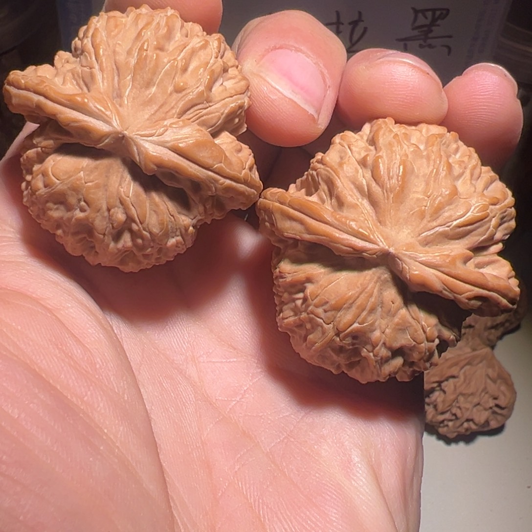 桃核把件41尺全品白狮子
