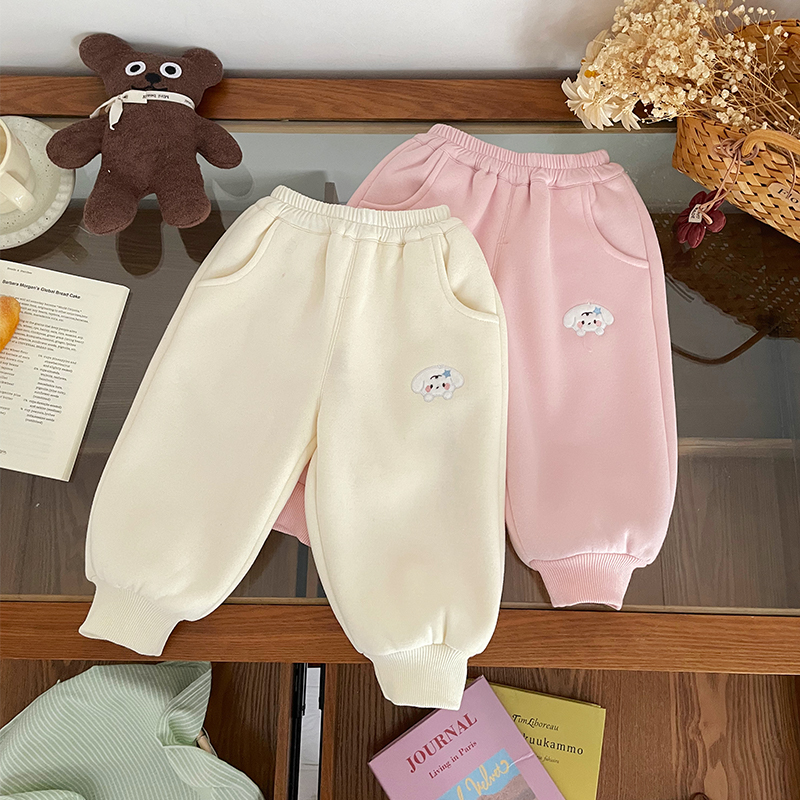 【现货】DK252436冬季新款儿童裤子女童加绒加厚保暖休闲裤女宝冬装