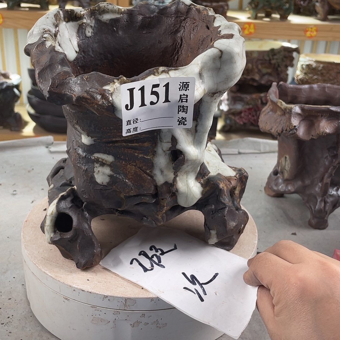 紫砂花盆景德镇陶瓷花盆151