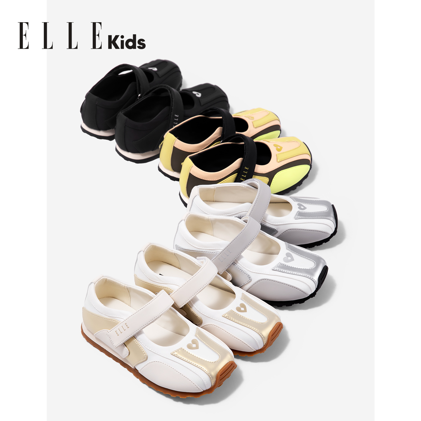 ELLE KIDS女童运动鞋2025夏季新款儿童鞋子芭蕾风小女孩玛丽珍鞋