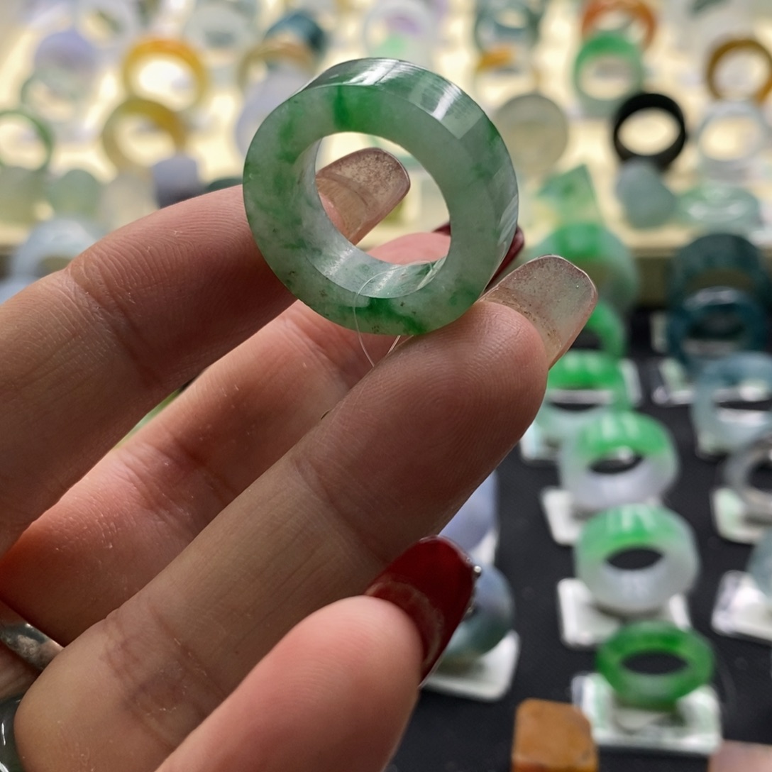 定制翡翠未镶嵌翡翠戒指12-14