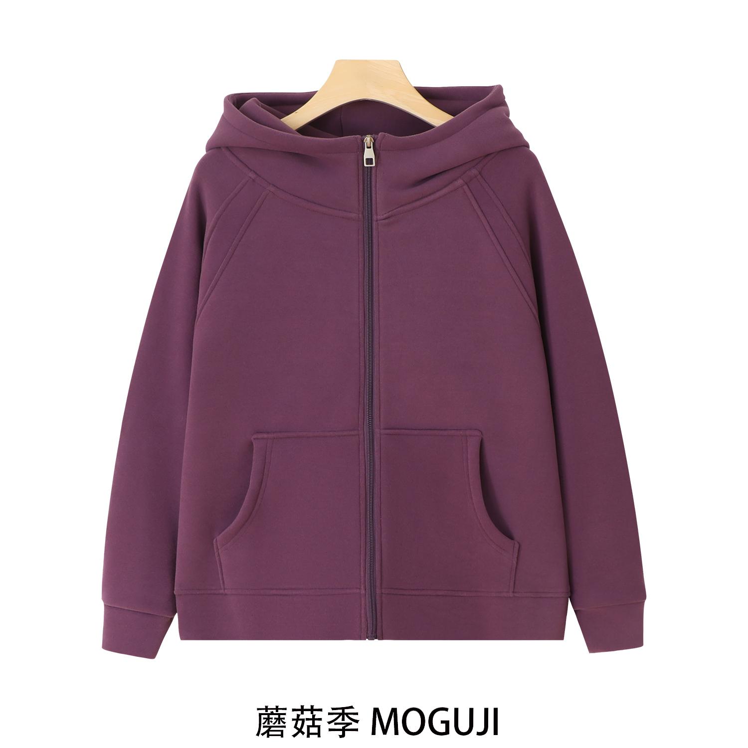 LUL*家加绒加厚防风连帽开衫外套WL514