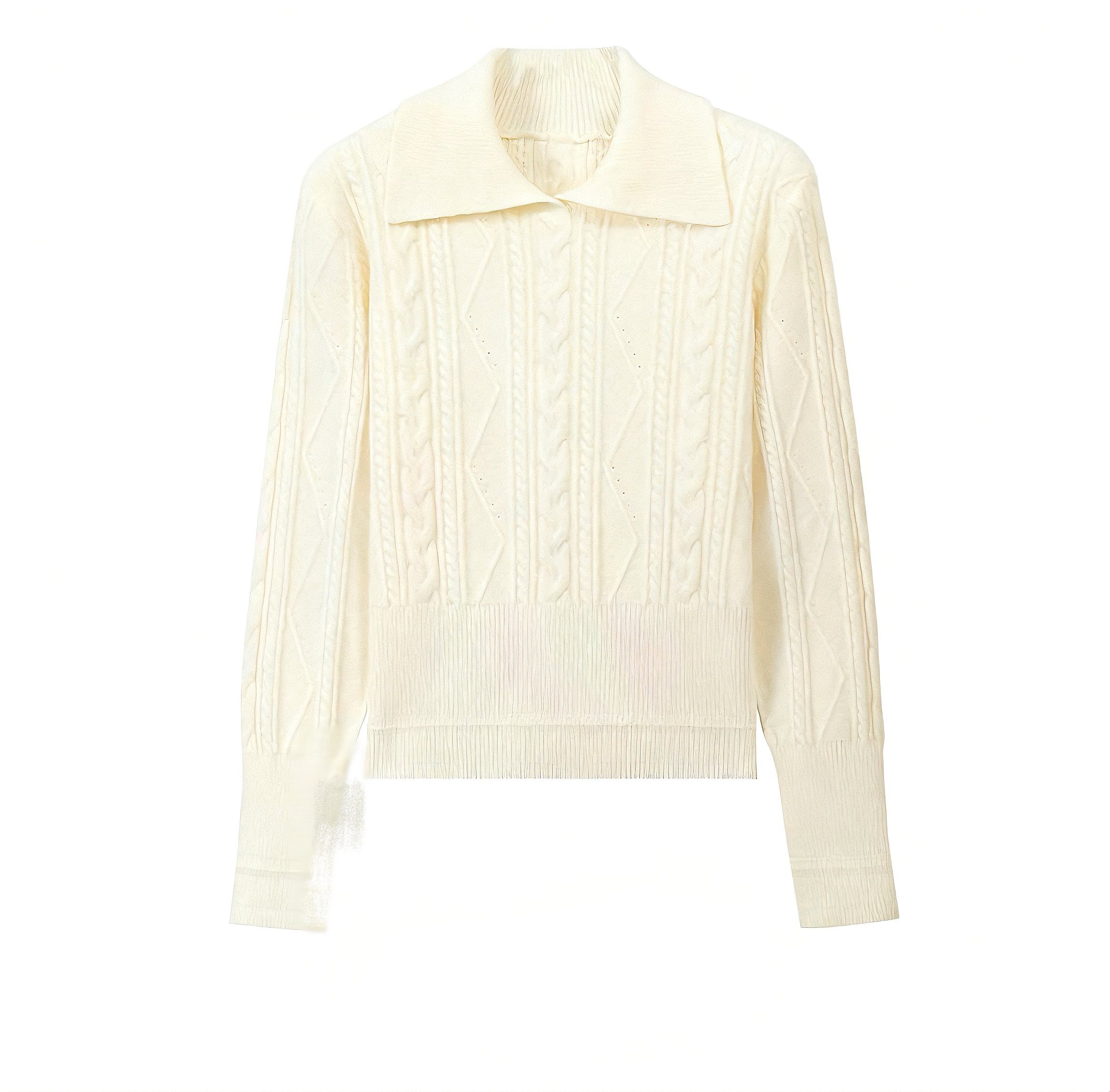 POLO翻领套头麻花针织衫2025秋冬新款高腰上衣