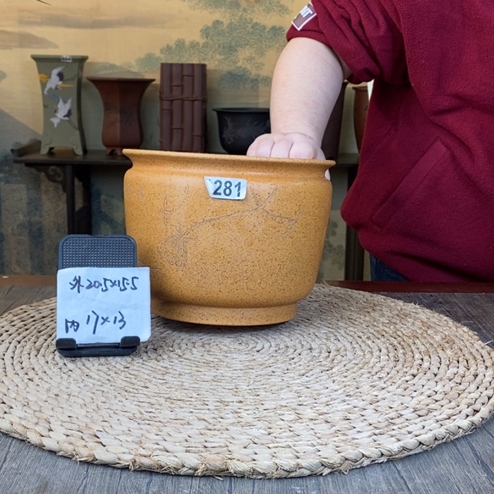 用***5紫砂花盆  柴烧随单正品缸盆1281