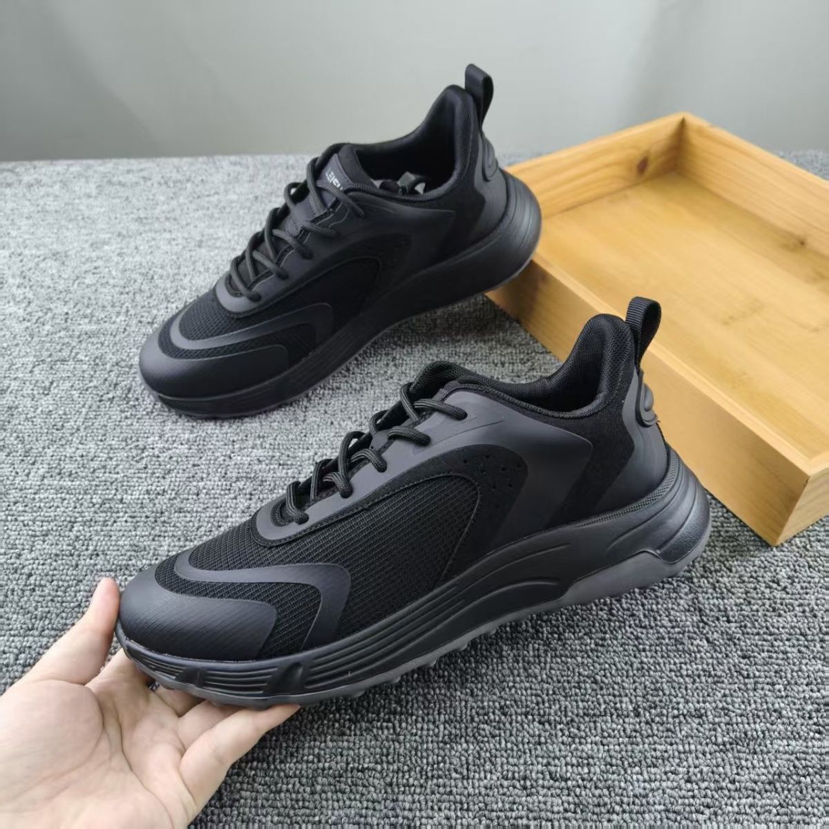 网面运动鞋!轻便舒适!品牌剪标抽绳系带休闲鞋男春秋透气运动鞋