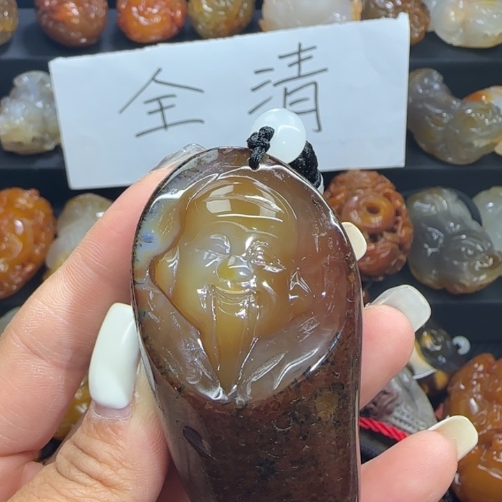 玛瑙/玉髓合金手把件