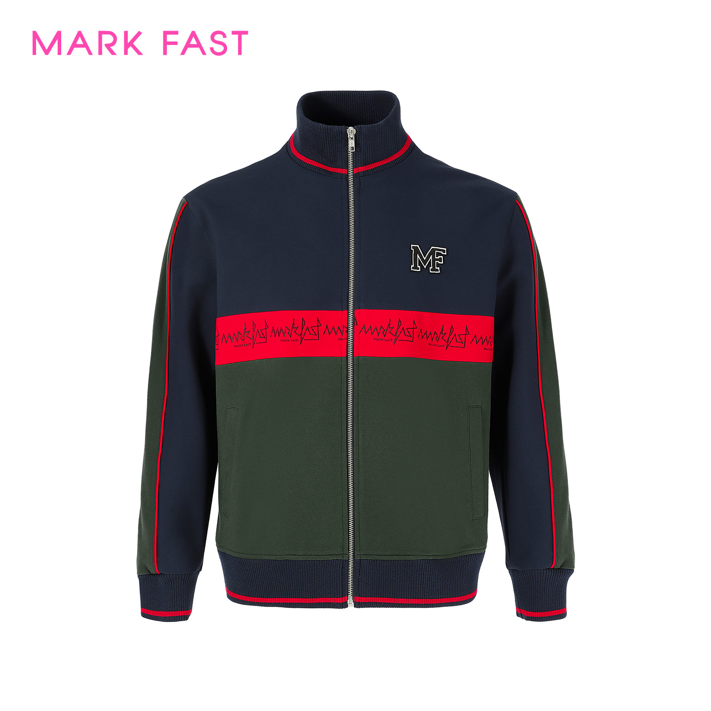 MARKFAST设计师品牌休闲夹克男拼色外套M1CAM14120