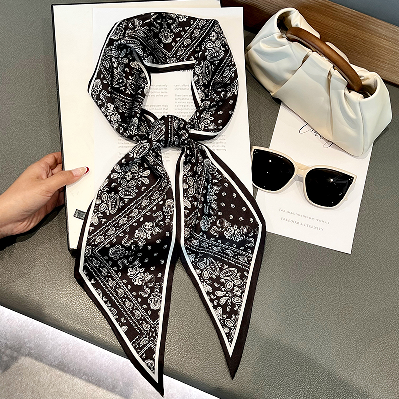 长条法式复古丝巾女搭配衬衫系脖围巾高级感秋冬季配饰腰带丝带