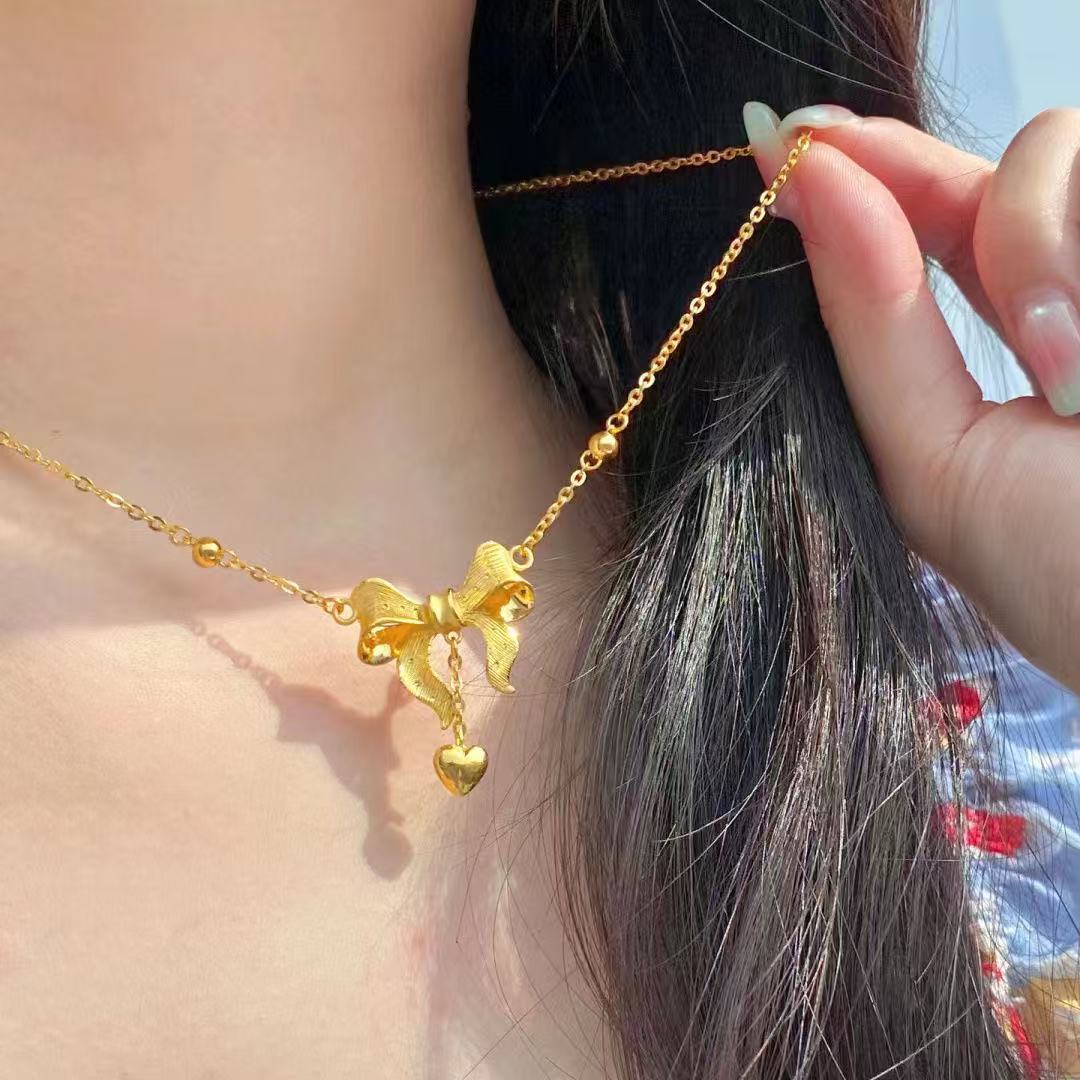 合金项链 2025蝴蝶结在逃公主项链女新款