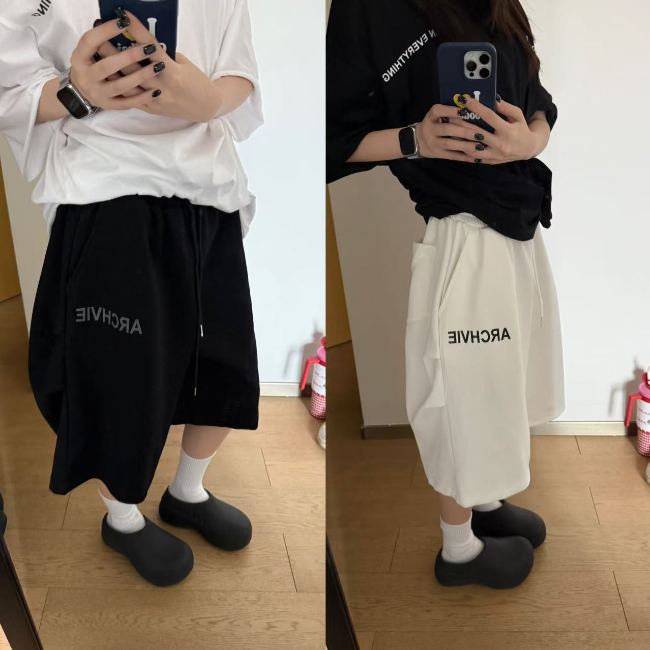 【清仓款】廓形休闲中裤时尚微弹力男女款夏季ins耐磨卫裤092