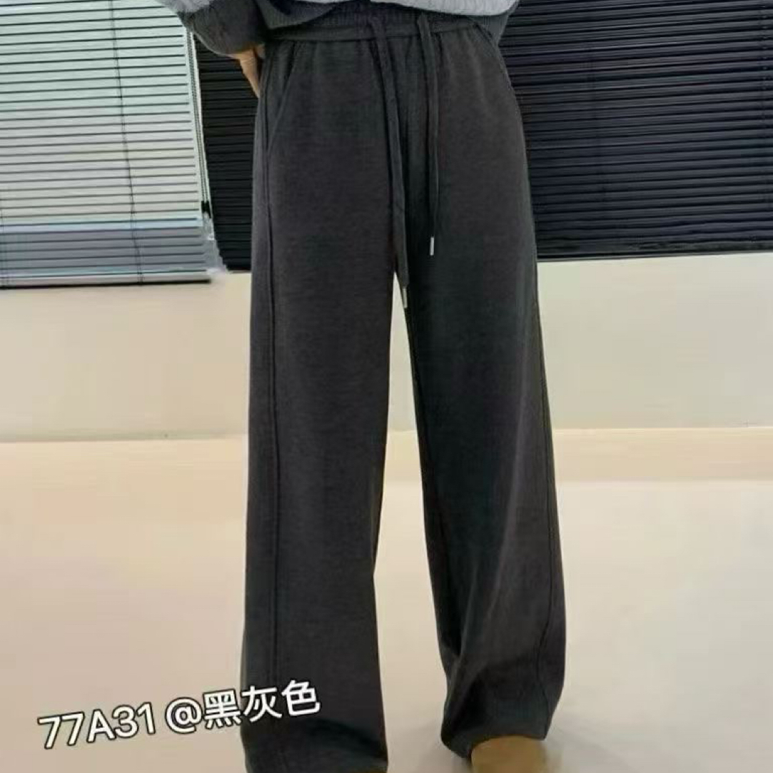 高品质加绒阔腿裤 77A31