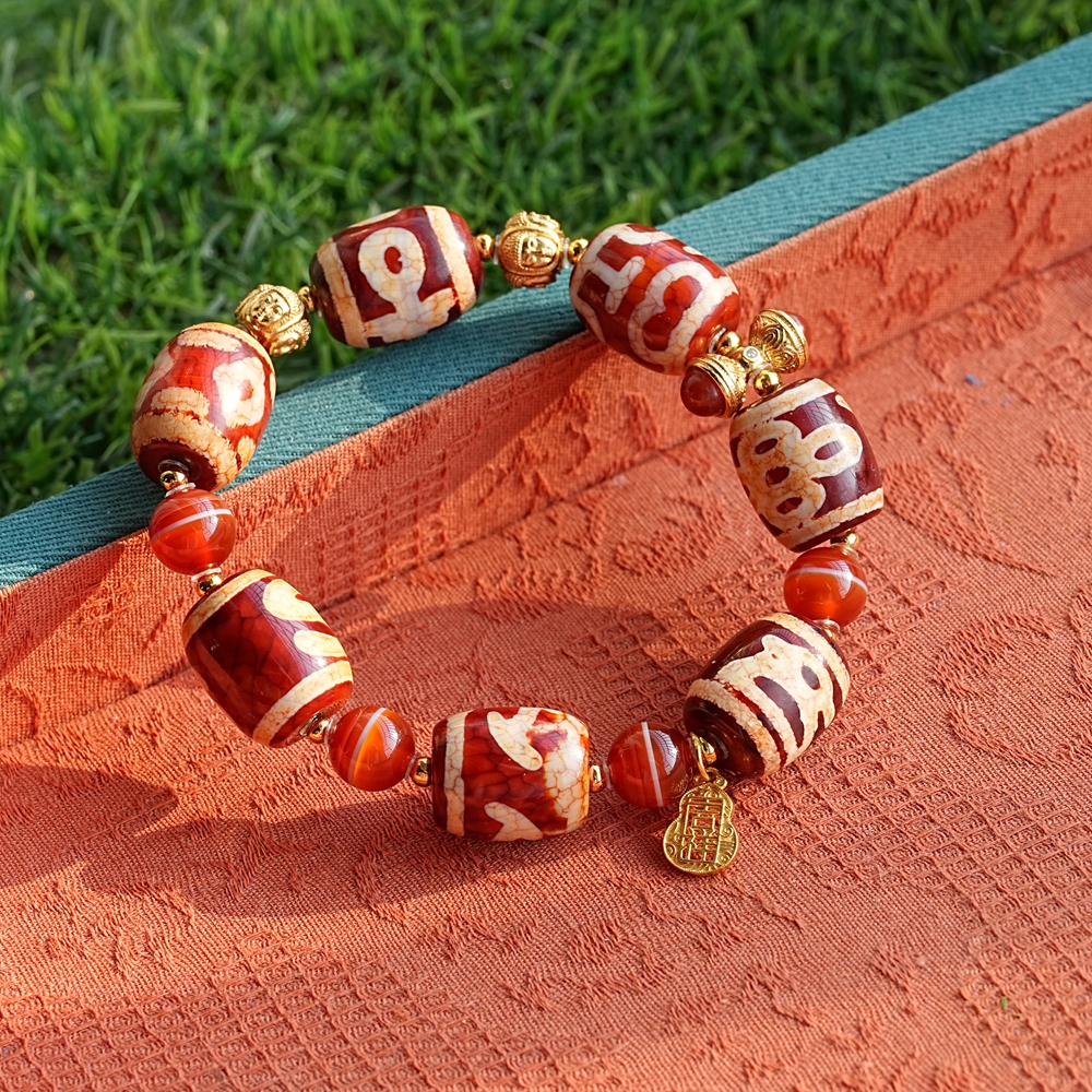 【丙午火运流转】应有尽有|龙鳞凤血天珠玛瑙2.0版手链S532多样性发