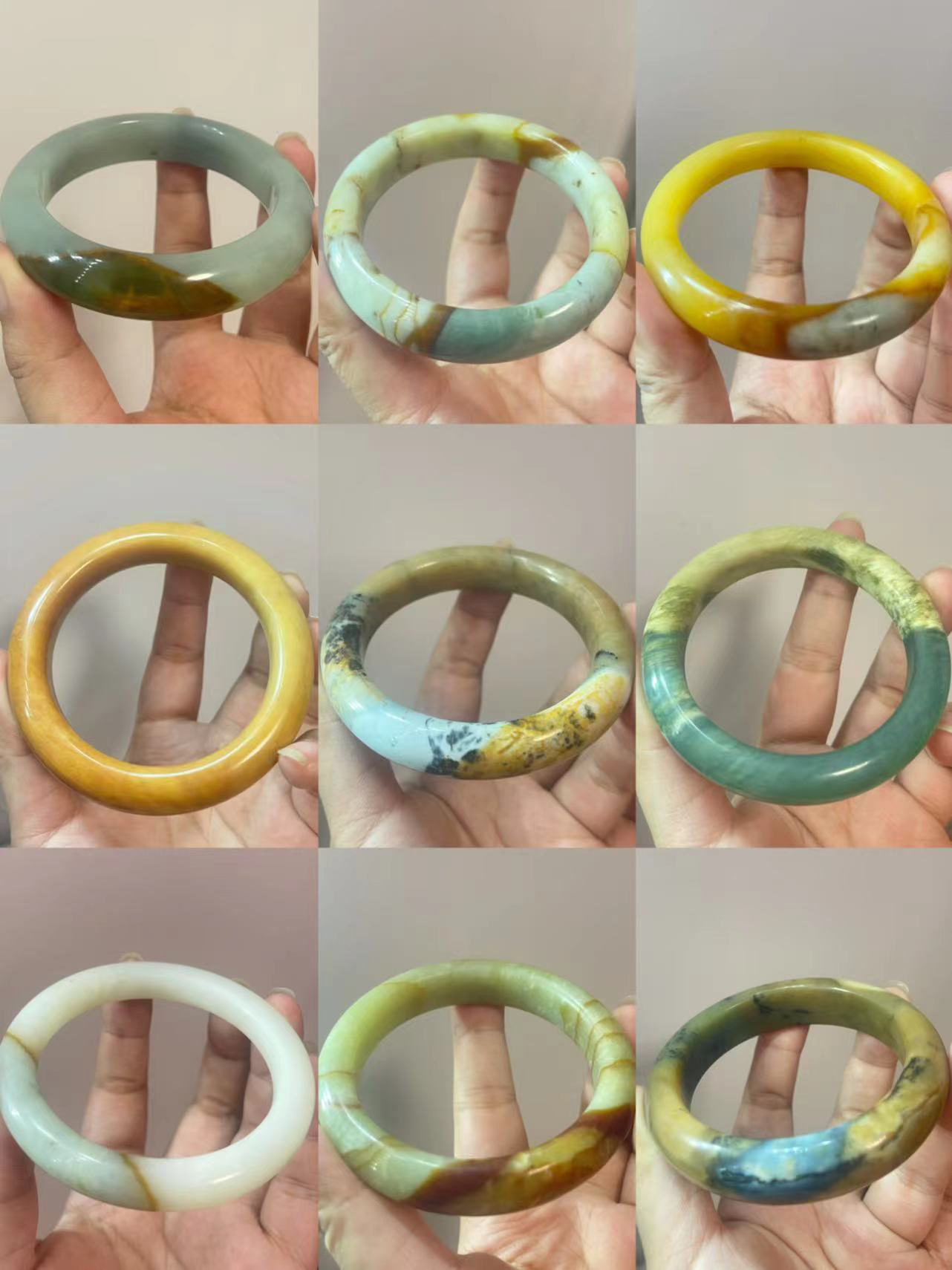 直播间专用链接天然岫玉手镯方镯美人条叮当镯水墨乌鸡纯色