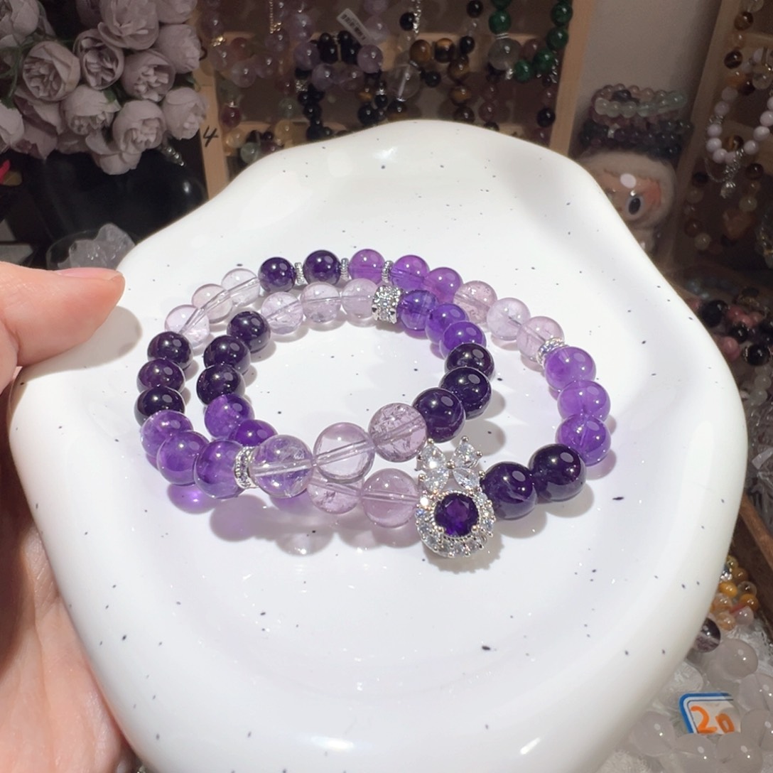 水晶手绳未镶嵌紫水双圈