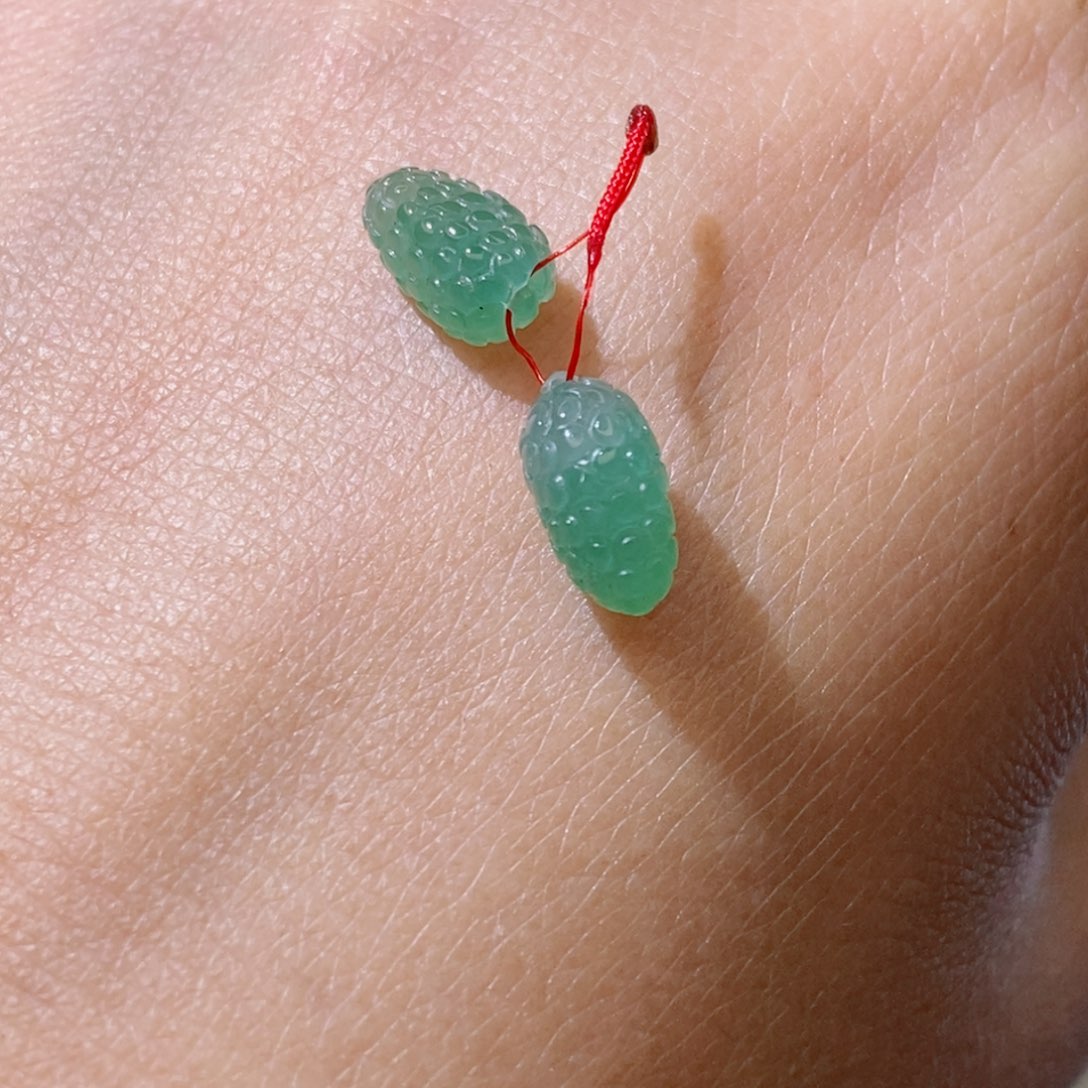未镶嵌定制翡翠缅甸翡翠葡萄一对
