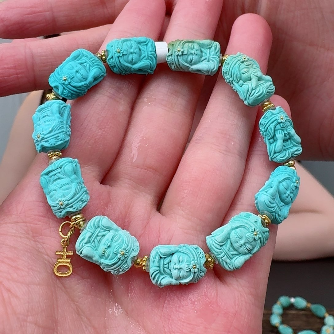 18K金镶嵌绿松石珠宝奇石