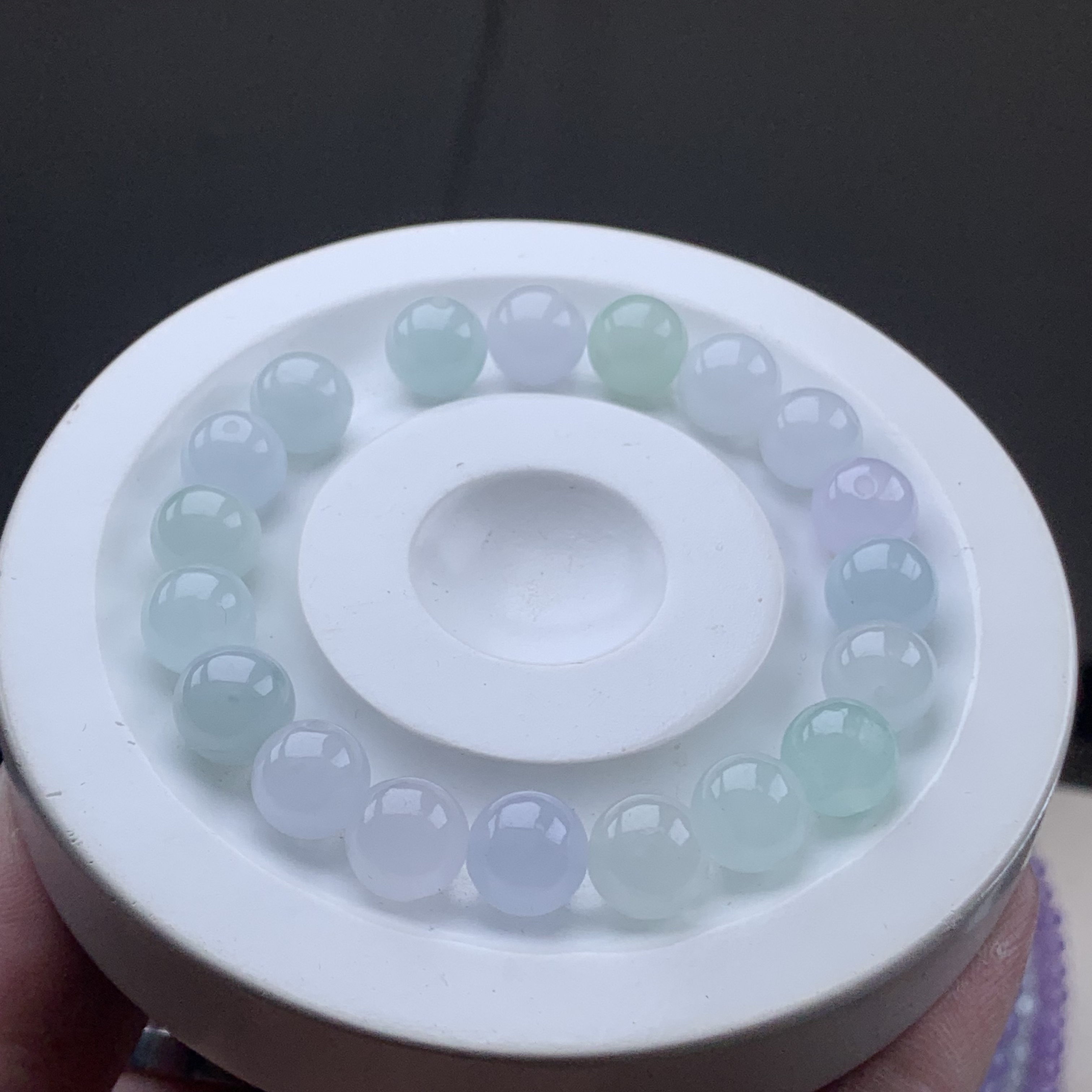 天然缅甸翡翠A货 卡10mm马卡龙单珠 多样性发货其1