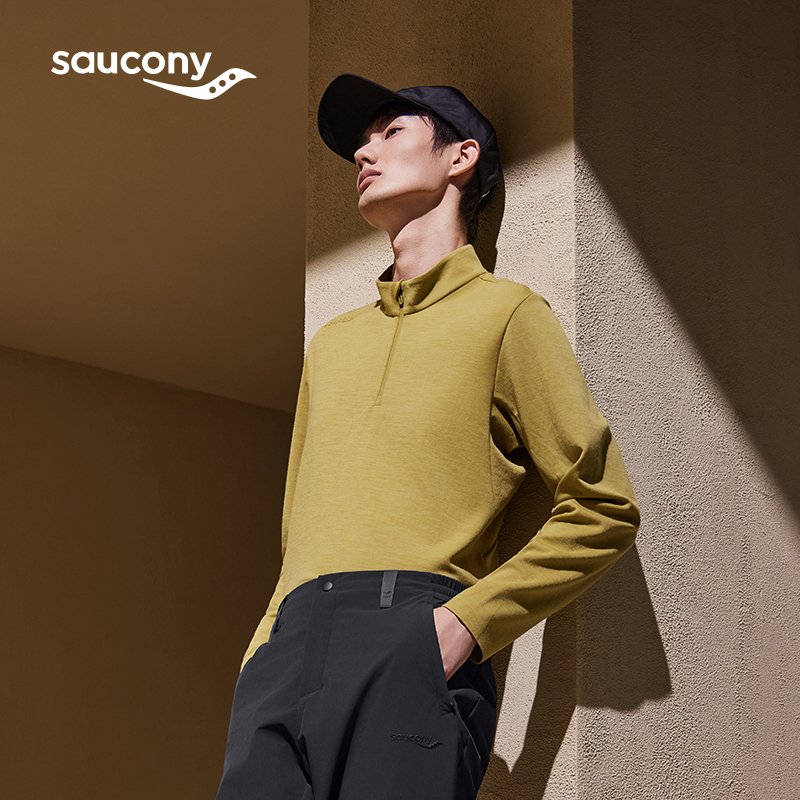 【彭于晏同款】Saucony索康尼男美丽奴羊毛抗菌防晒长袖针织衫