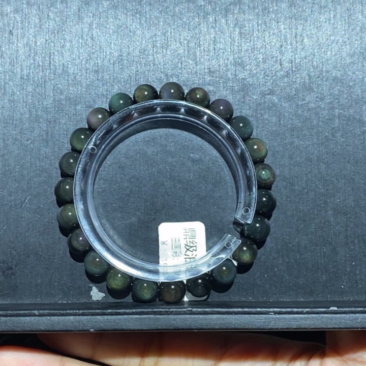 黑曜岩手链未镶嵌玉*子