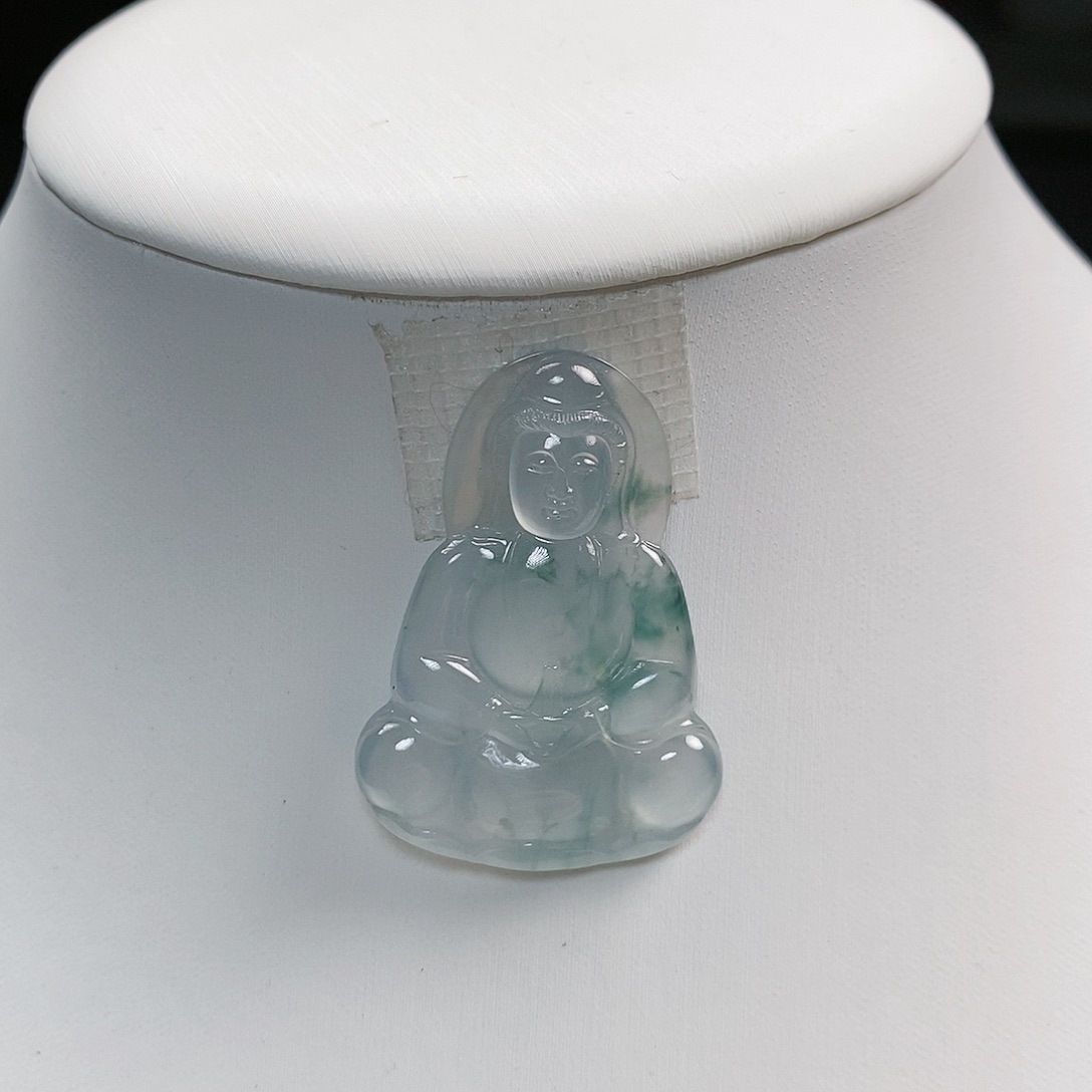 翡翠吊坠(不含链)18K金镶嵌娜