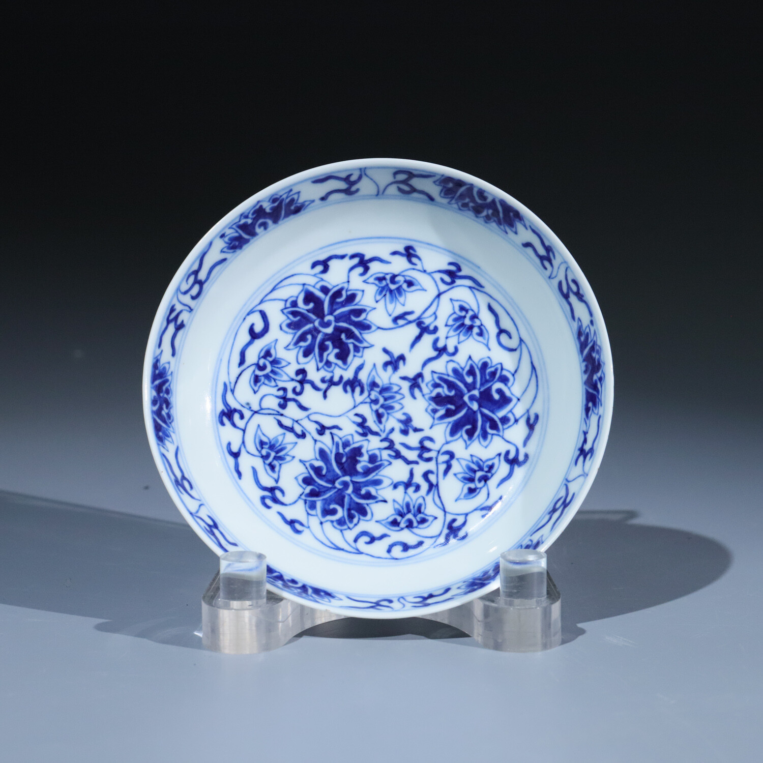 （官）清光绪 青花缠枝莲赏盘-M25KK000689/古瓷/文物收藏/绣花张