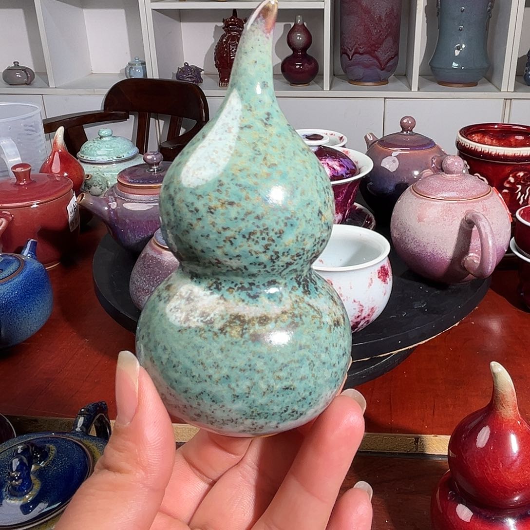 钧窑钧瓷小摆件葫芦钧窑