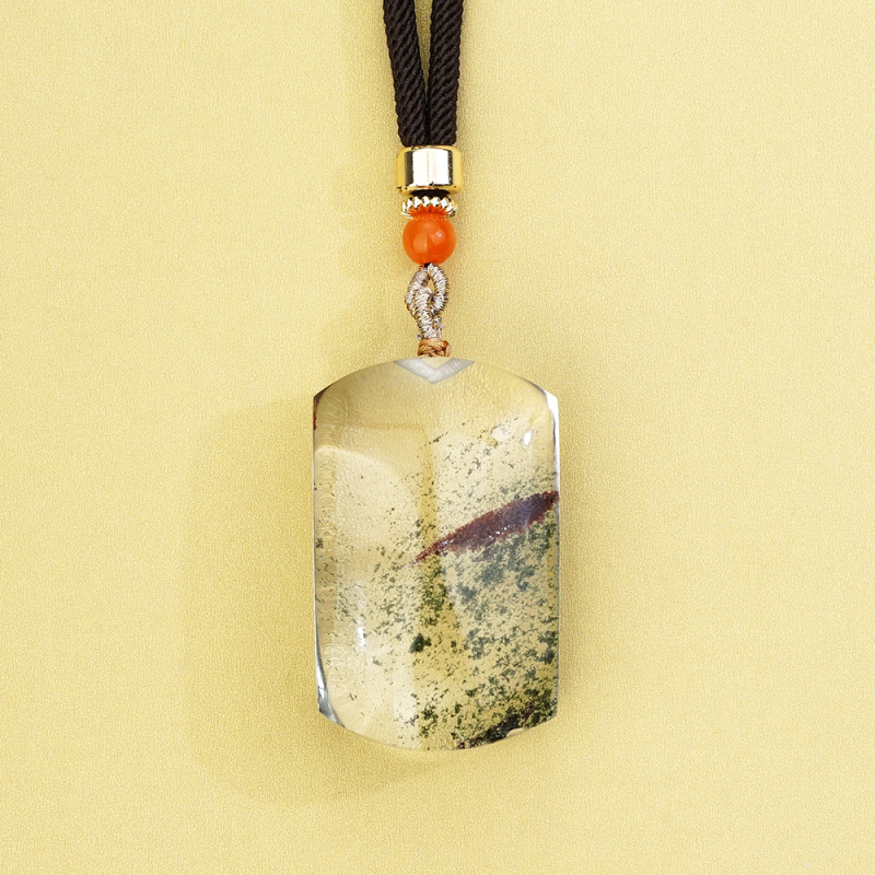 孤品绿幽灵水晶挂件46727