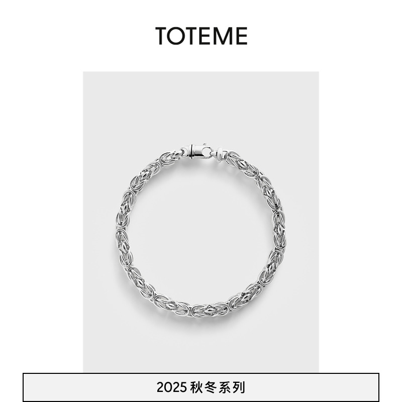 TOTEME女士25秋冬新款银色环形链节拜占庭式短项链